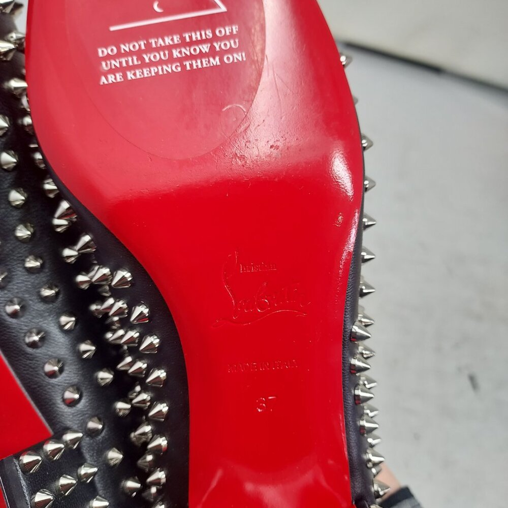 CHRISTIAN LOUBOUTIN WOMENS Black Spikeasy Stud Spike Leather Pump - Picture 9 of 12